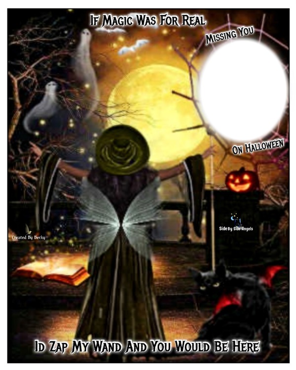 missing you on halloween Photo frame effect