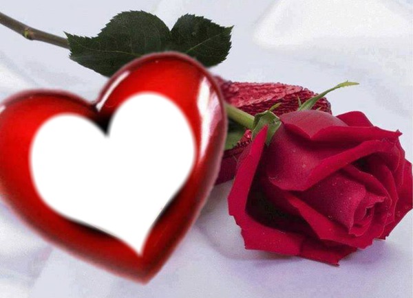 corazon y rosa Fotomontaż