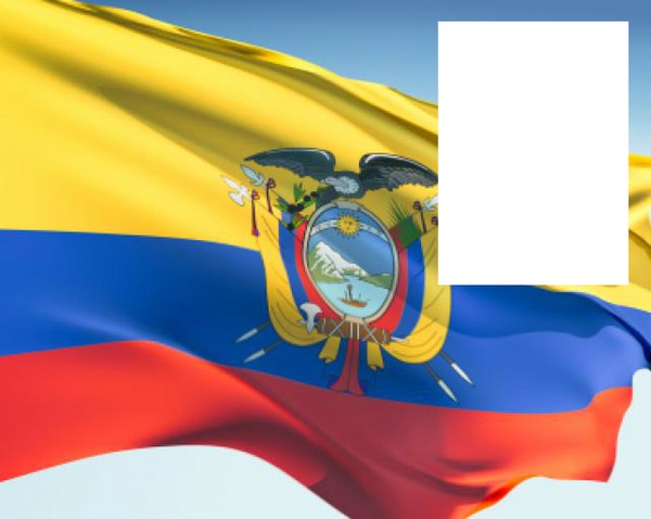 Ecuador flag flying Montaje fotografico
