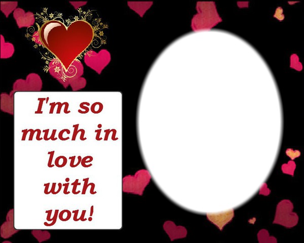 I love you much heart Photo frame effect