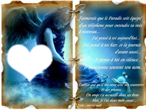 MESSAGE POUR UN ANGE Fotomontáž