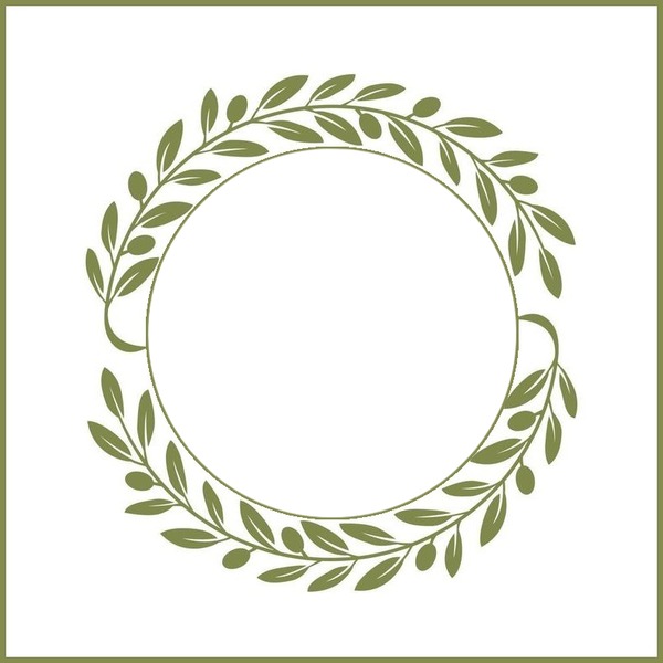 circulo de hojas de olivo. Fotomontaža