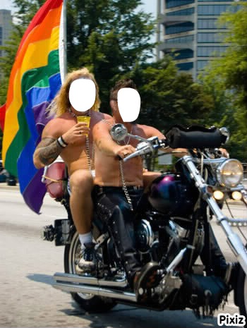 biker gay Photo frame effect