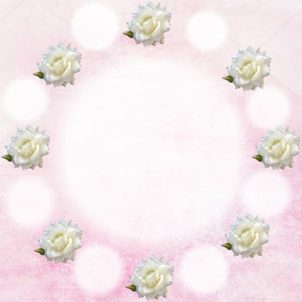 9 roses blanches Photomontage