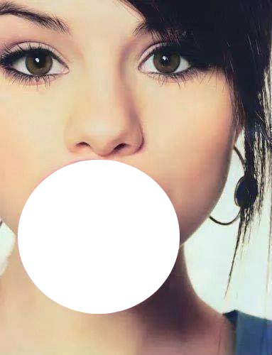 Selena Gomez bubble gum Photo frame effect