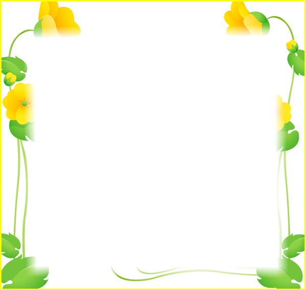 cadre fleurs jaune 2 Фотомонтажа