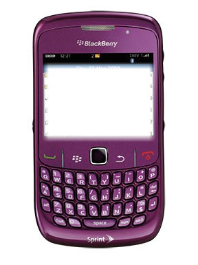 Telefono Blackberry morado Photomontage