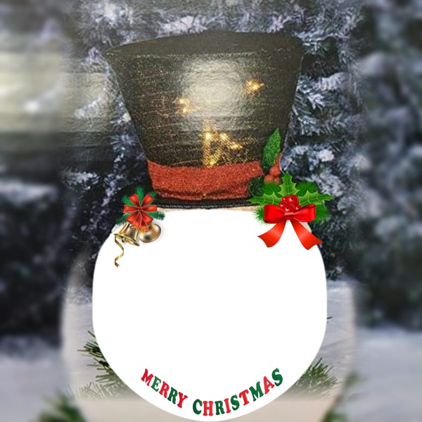 Merry Christmas, muñeco de nieve, 1 foto Photo frame effect