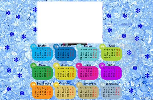 Calendario Frozen 2014 Photo frame effect