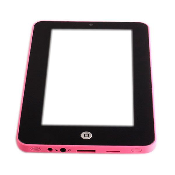 tablete rosa Fotomontagem
