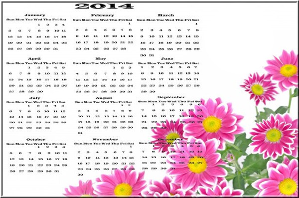 Calendar 2014 Photomontage