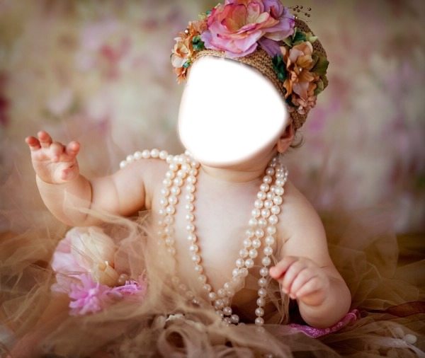 petite fille au fleur Montaje fotografico