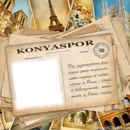 Konyaspor Vintage International Postcard Photo frame effect