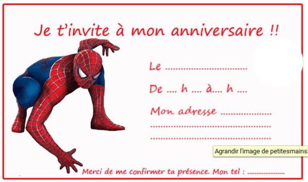 invitation spiderman Фотомонтаж