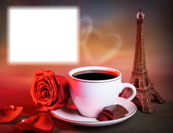 Café-rose-tour Eiffel Фотомонтаж