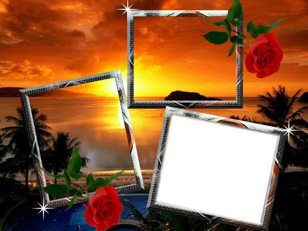 cadre couché de soleil romantique* Fotomontage