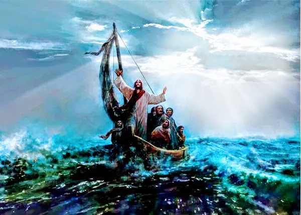 Jezus na morzu Fotomontage