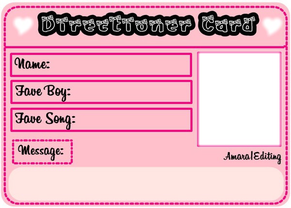ID CARD Directioner Montage photo