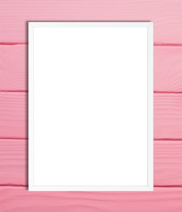 marco sobre madera, rosado. Photo frame effect