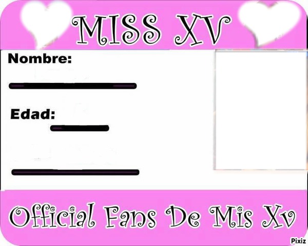 CREDENCIAL DE MISS XV Fotomontáž