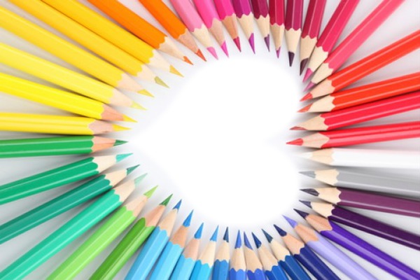 crayons en coeur Fotomontage