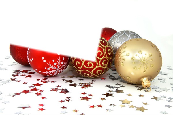Boules de Noël et étoiles Фотомонтаж