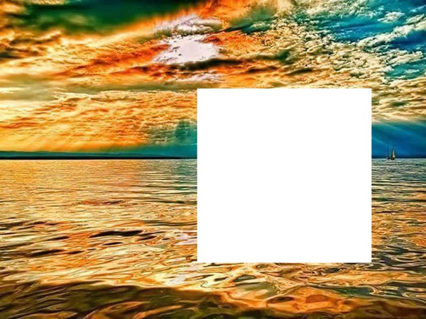 ocean sunset Photo frame effect