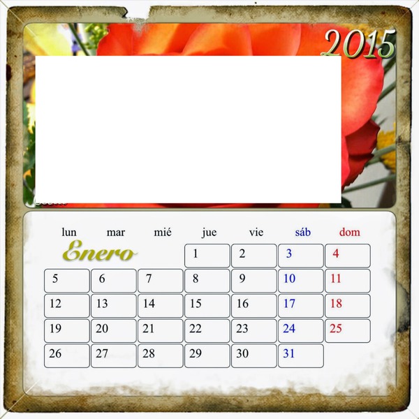 Calendario Enero 2015 Fotomontaža
