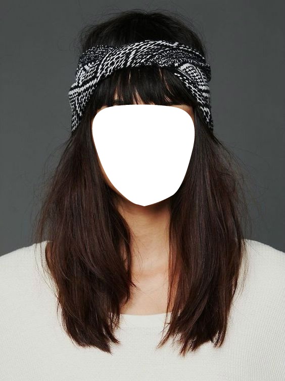 Femme cheveux long Photo frame effect
