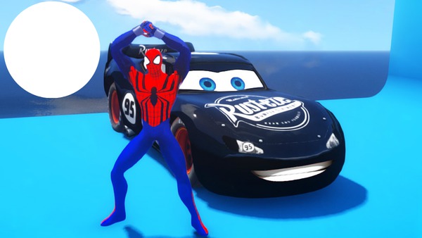 cars et spiderman 1 Fotomontaža