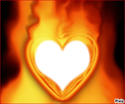 fire heart Photo frame effect