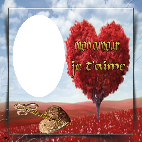 cadre coeur texte perso Photo frame effect