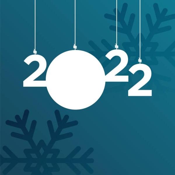 Happy New Year 2022, azul, 1 foto Fotómontázs