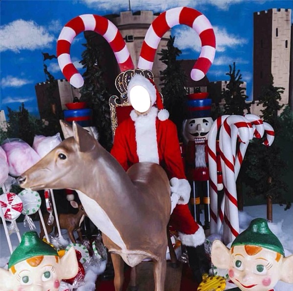 Père Noël et renne Фотомонтажа