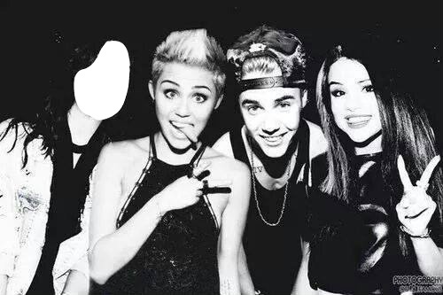 Me and Miley-Justin-Selena Valokuvamontaasi