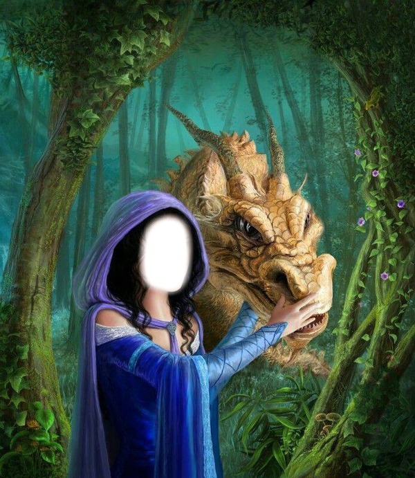 dragon and princess Photo frame effect