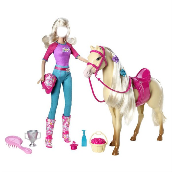 Barbie et son chevam Photo frame effect
