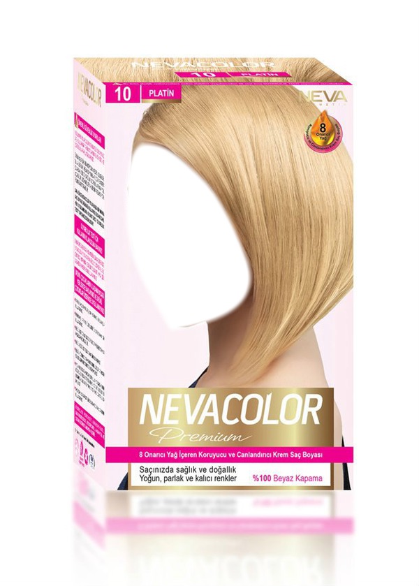 Nevacolor saç boyası 10 platin sarı Fotomontaggio