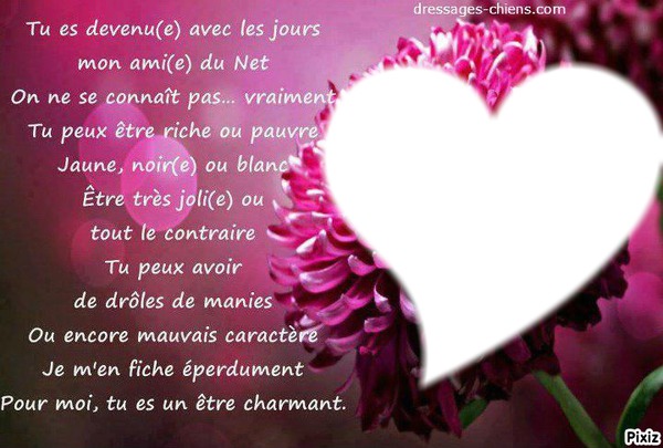 texte d amours Photo frame effect