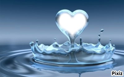 coeur dans l'eau Photomontage