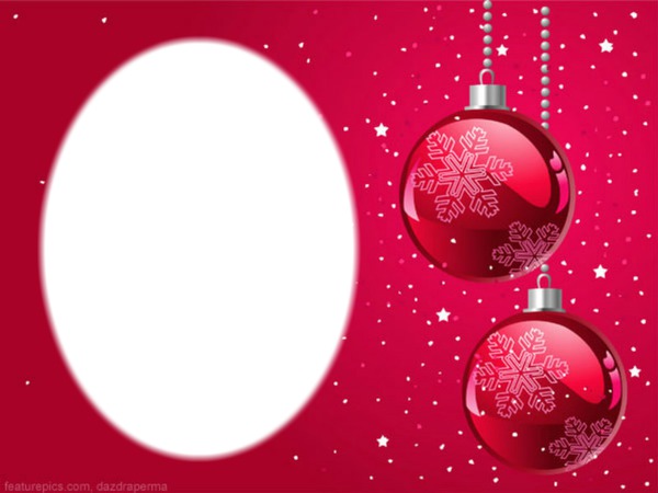 red ornaments Photo frame effect