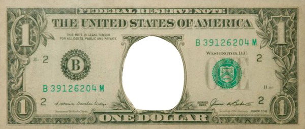 billete de un dolar Fotomontaż