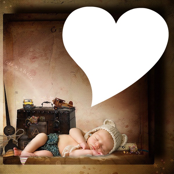 cadre enfant coeur Montaje fotografico