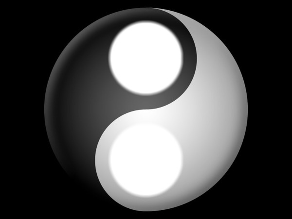 ying yang- VS- bien/mal Fotomontaggio