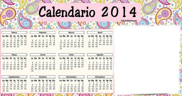 Calendario 2014 Photo frame effect