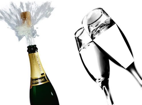 Champagne anniversaire Fotomontaż