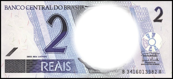 dinheiro do Brasil / 2 reais Photo frame effect