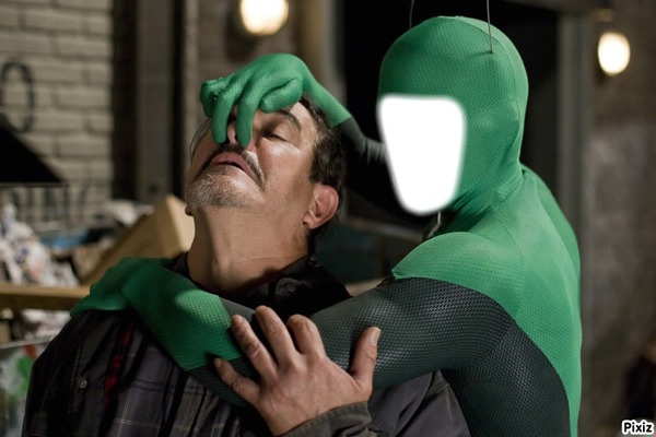 Super-héros vert Krat Photo frame effect