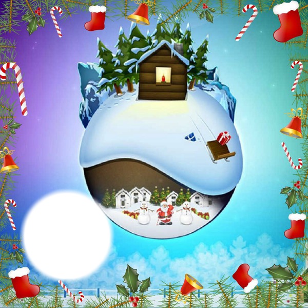 Boule de Noël Photo frame effect