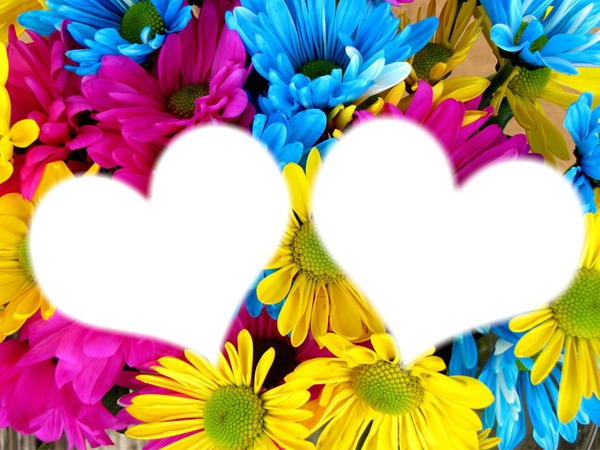 coração com flores Montaje fotografico